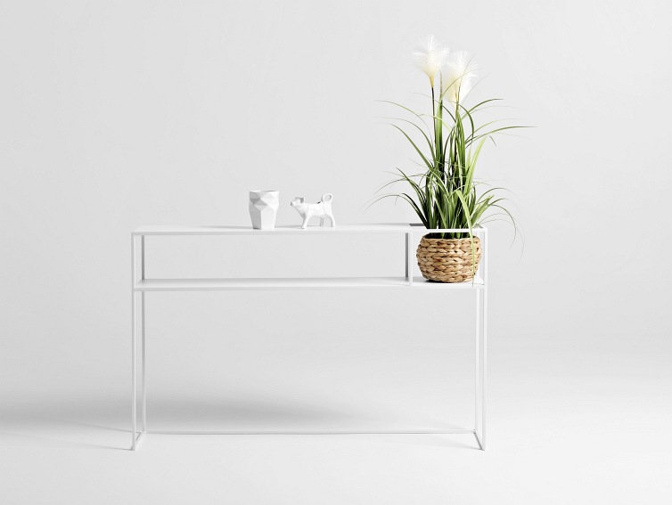 Konsola SENSO FLOWER METAL P 120x25 Biały
