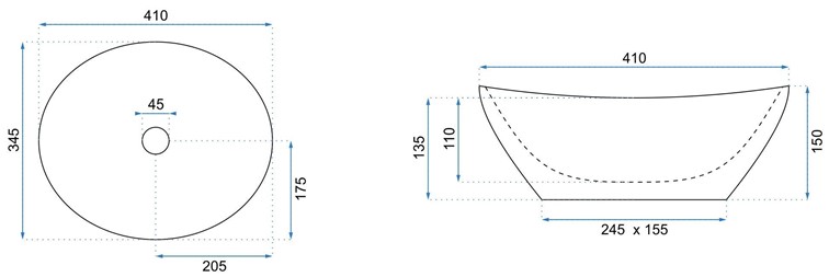 Umywalka Nablatowa SOFIA Czarny/Złoty/Marmur
