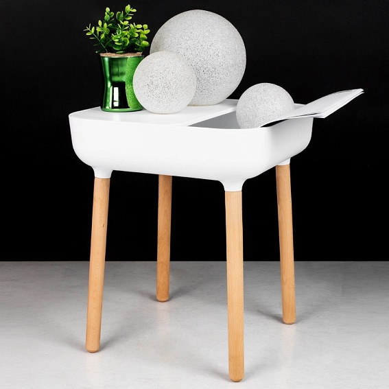 Stolik Bower 38x47 Biały