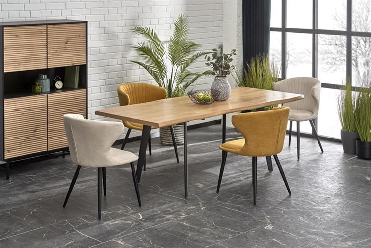 Stół Rozkładany DICKSON 2 (210-150)x90 Naturalny/Czarny