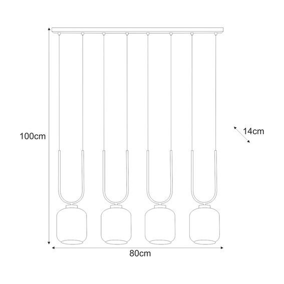 Lampa Wisząca CONI K-5582 Czarny/Bursztynowy