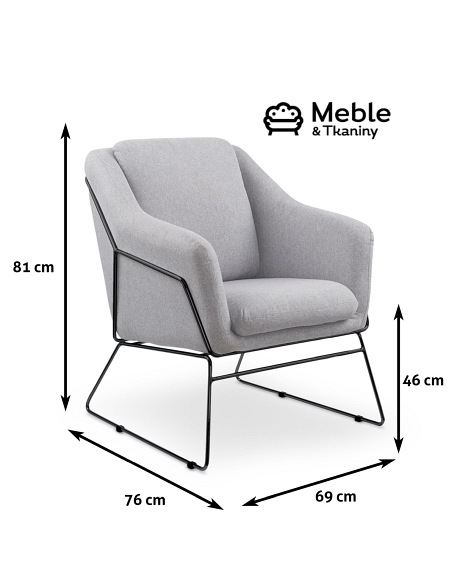 Fotel Wypoczynkowy SOFT 2 Czarny/Popiel