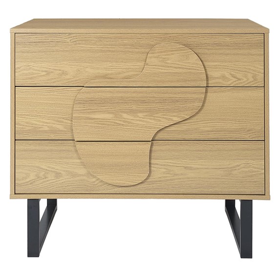 Komoda CALYPSO z 3 Szufladami Dąb/Czarny