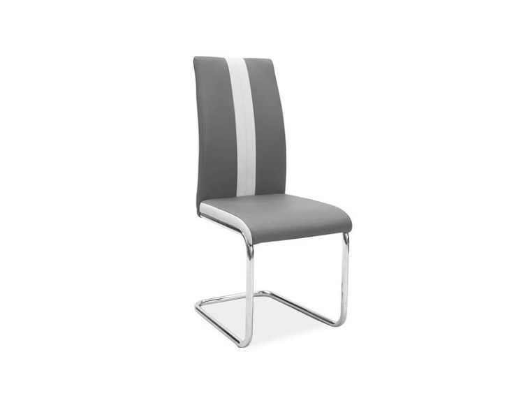 Krzesło H200 Chrom/Szary Ekoskóra