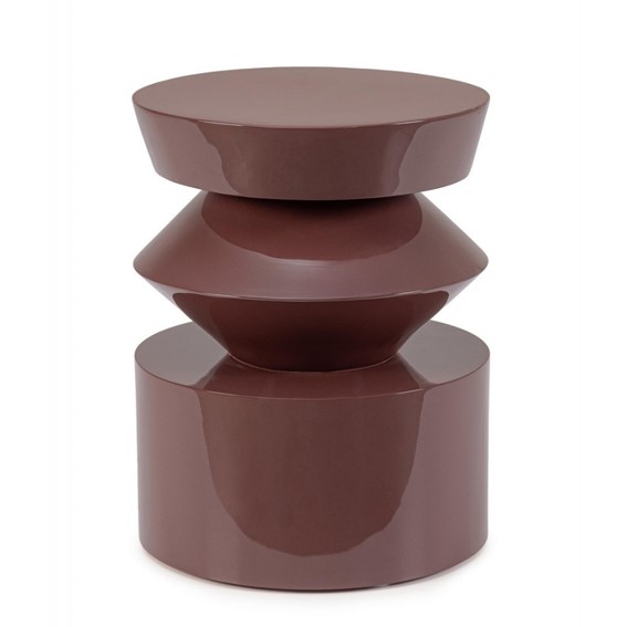 Stolik Kawowy OTILIA CONTOUR Fi39,5cm Czerwony