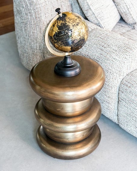 Stolik ELA Fi40cm Złoty