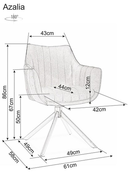 Krzesło AZALIA Brego Czarny/Oliwka 77