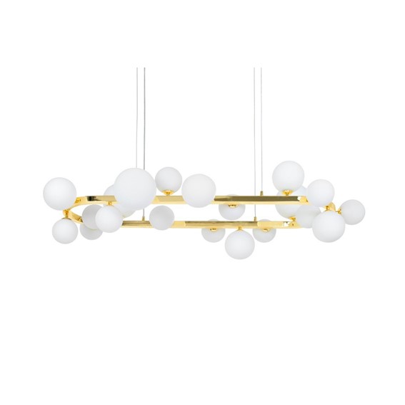 Lampa Wisząca ALURE OVAL 120 Złoty/Mleczny