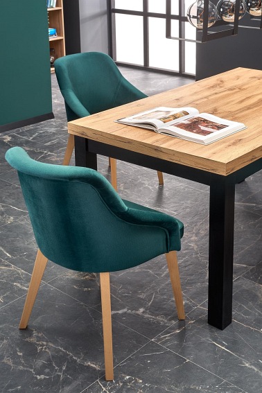 Stół Rozkładany TIAGO (140-220)x80 Dąb Craft/Czarny