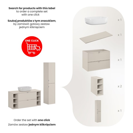 Zestaw Meblowy SMILE 120cm Kaszmirowy Mat