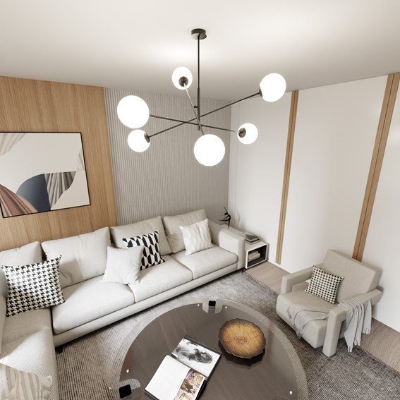 Lampa Sufitowa LINEAR 6 Czarny/Opal