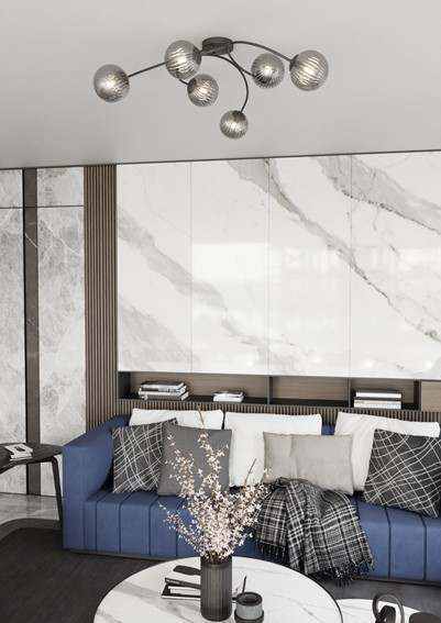 Lampa Sufitowa VIBRA 6 Czarny/Grafitowy