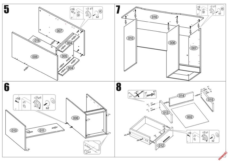 ELMO biurko dąb wotan / antracyt