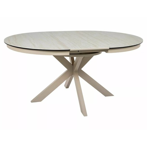Stół Rozkładany PORTO Ceramic (160-120)x120cm Beż Połysk/Kaszmir