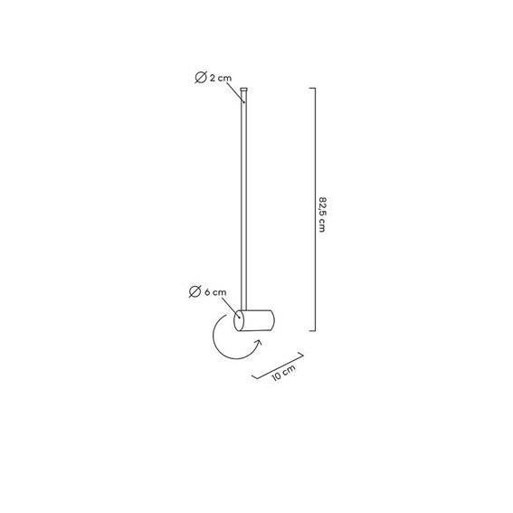 Lampa Ścienna OMBRE 80 Czarny