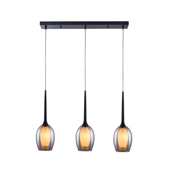 Lampa Wisząca ASTI 3L Clear Czarny