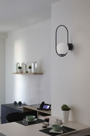 Kinkiet PARVA K-5105 Czarny/Biały