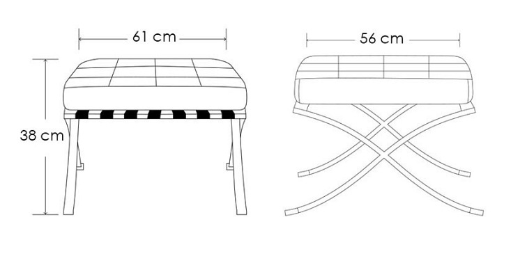 Podnóżek BARCELON Czarny Skóra Naturalna
