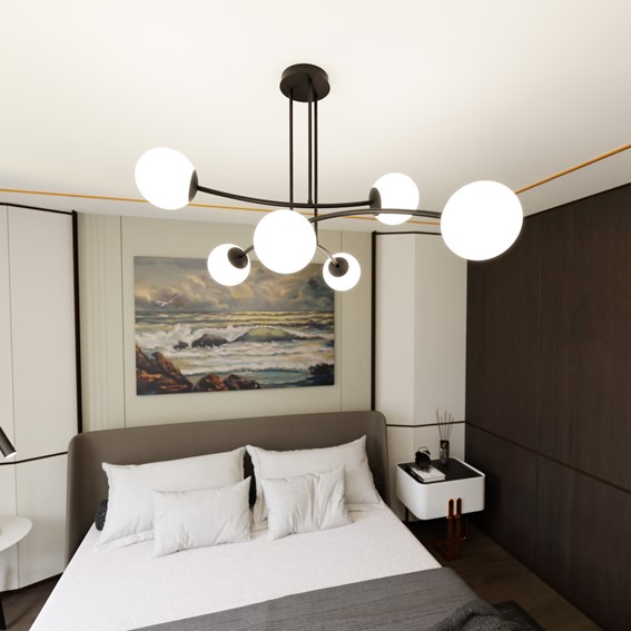 Lampa Sufitowa HALLDOR 6 Czarny