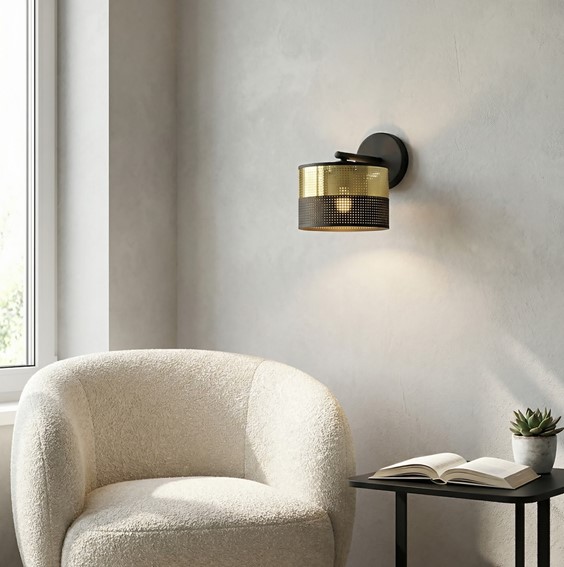 Kinkiet LUX K1 Czarny/Złoty