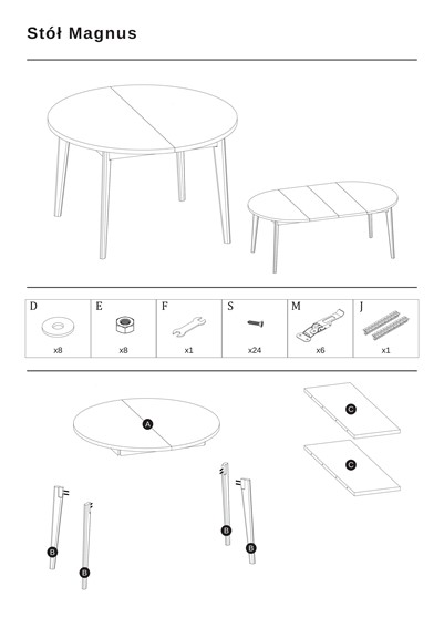 Stół Rozkładany MAGNUS (120-200)x200 Dąb Naturalny