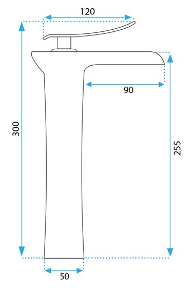 Bateria Umywalkowa Wysoka LAGUNA Złoty