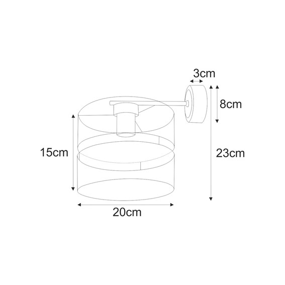 Kinkiet MALAVI K-5504 Czarny/Złoty