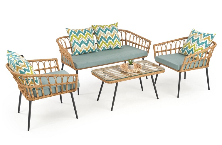 Fotel Ogrodowy GARDENA 2S Podwójny Czarny/Naturalny