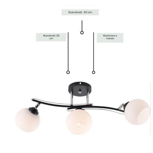 Żyrandol OLEKSI 3 Czarny/Miedziany