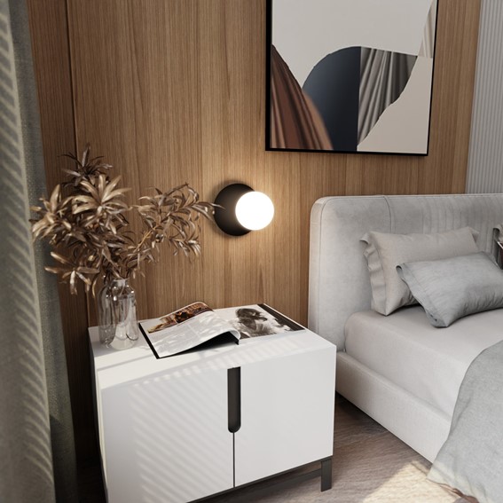 Kinkiet OSLO K1 Czarny/Opal