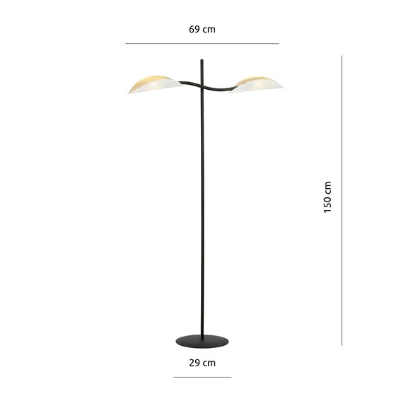 Lampa Podłogowa LOTUS LP2 Biały/Złoty