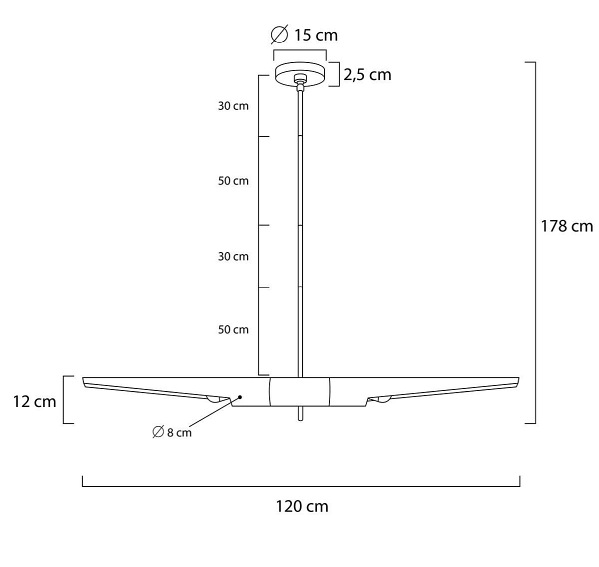 Lampa Wisząca Apollo 1 8x120x178 Czarny/Złoty