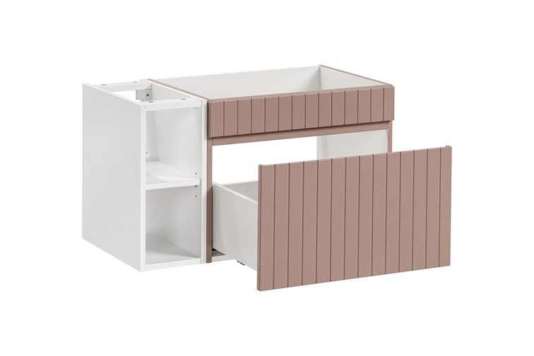 Zestaw ICR 81-01 80cm (Szafka + Regał) Różowy/Biały