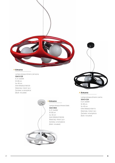 Lampa wisząca Amano czarna