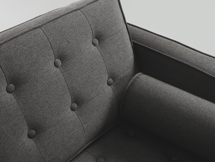 Sofa 2 os. Topic Wood 162x88x80 Stalowy/Naturalny