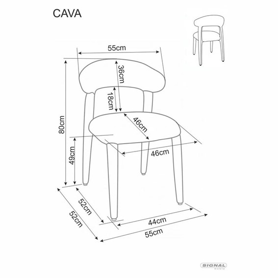 Krzesło CAVA Beż/Czarny Mat