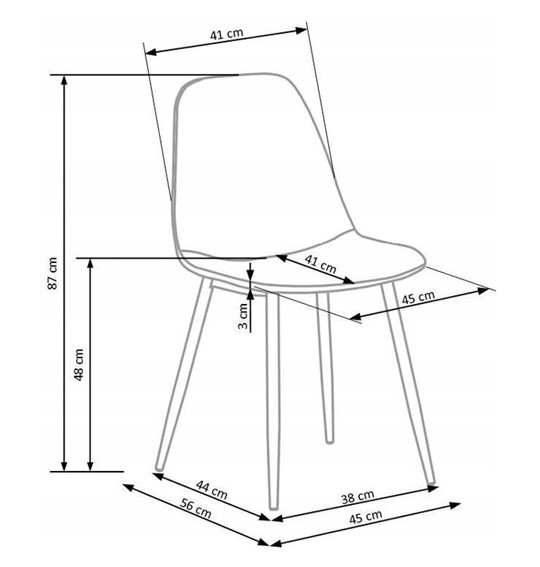 Krzesło K417 Velvet Czarny/Popielaty