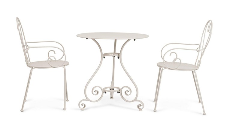 Stolik Ogrodowy ETIENNE Fi70cm Beżowy