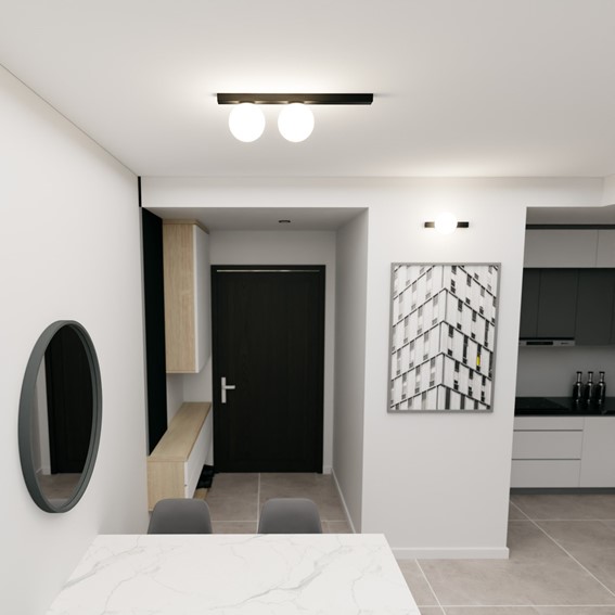 Lampa Sufitowa FIT 2 Czarny/Opal