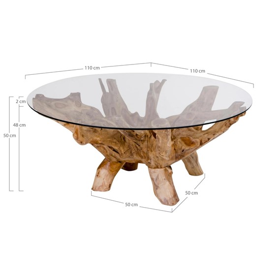 Stolik Kawowy AMAZONAS fi110 Naturalny/Transparentny