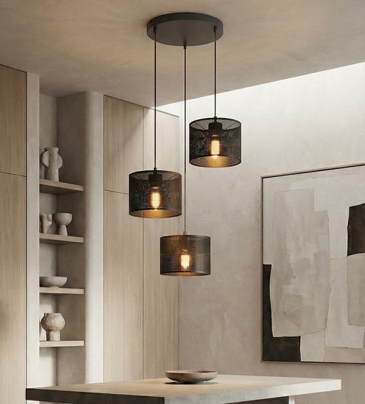 Lampa Wisząca KARBON 3 PREM Czarny