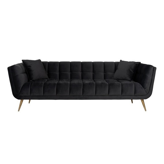 Sofa HUXLEY ANTRACIET - Czarny/Złoty