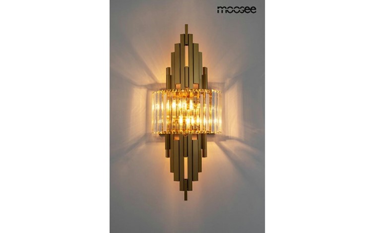 Lampa Ścienna TOWERS Złoty/Transparentny