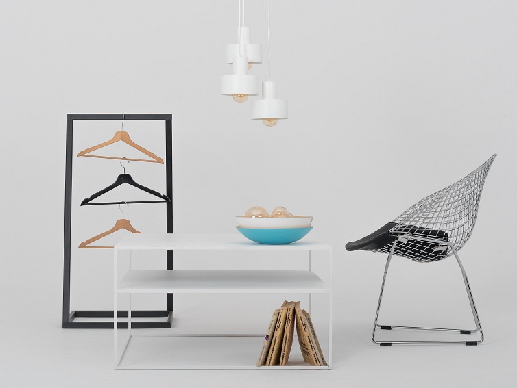 Stół Kawowy Tensio 2 Floor Metal 80x80 Biały