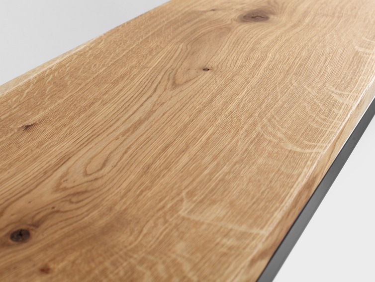 Konsola JULITA SOLID WOOD 92-1F 100x30 Dąb/Czarny