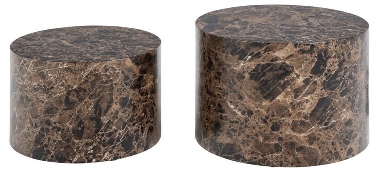 Zestaw 2 Stolików DICE Brązowy