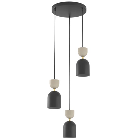 Lampa Wisząca GAUDI 3PREM Czarny/Beżowy