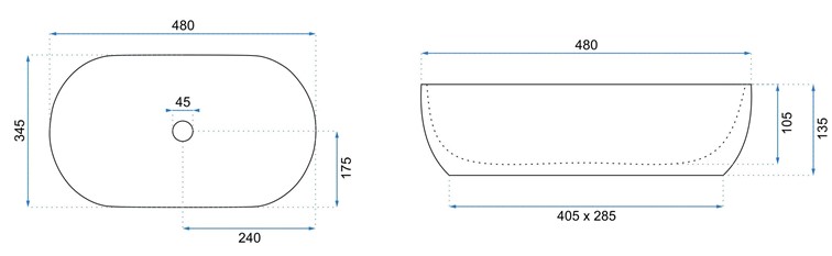 Umywalka Nablatowa AMELIA MARMO SHINY Biały