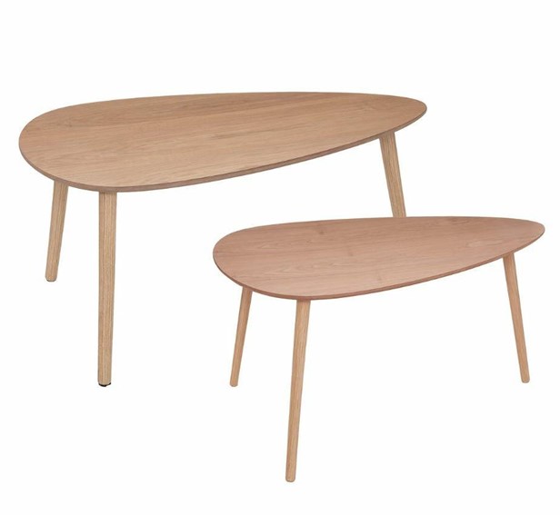 Zestaw 2 stolików MILEO L Naturalny