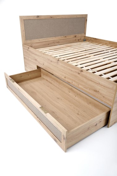 Łóżko BORNEO 160x200 Dąb Artisan/Czarny